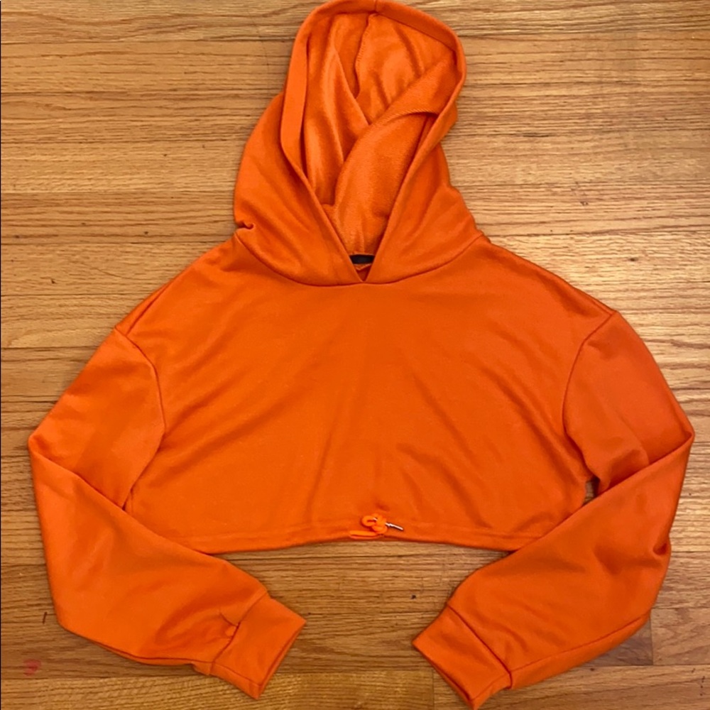 Orange Cropped top sweatshirt